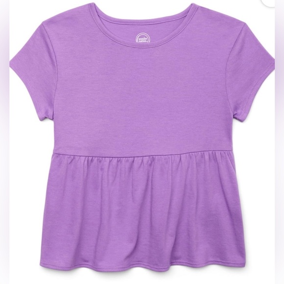 wonder nation Other - Purple Girl’s Top Wonder Nation Girls Short Sleeve Peplum Top with better cotton